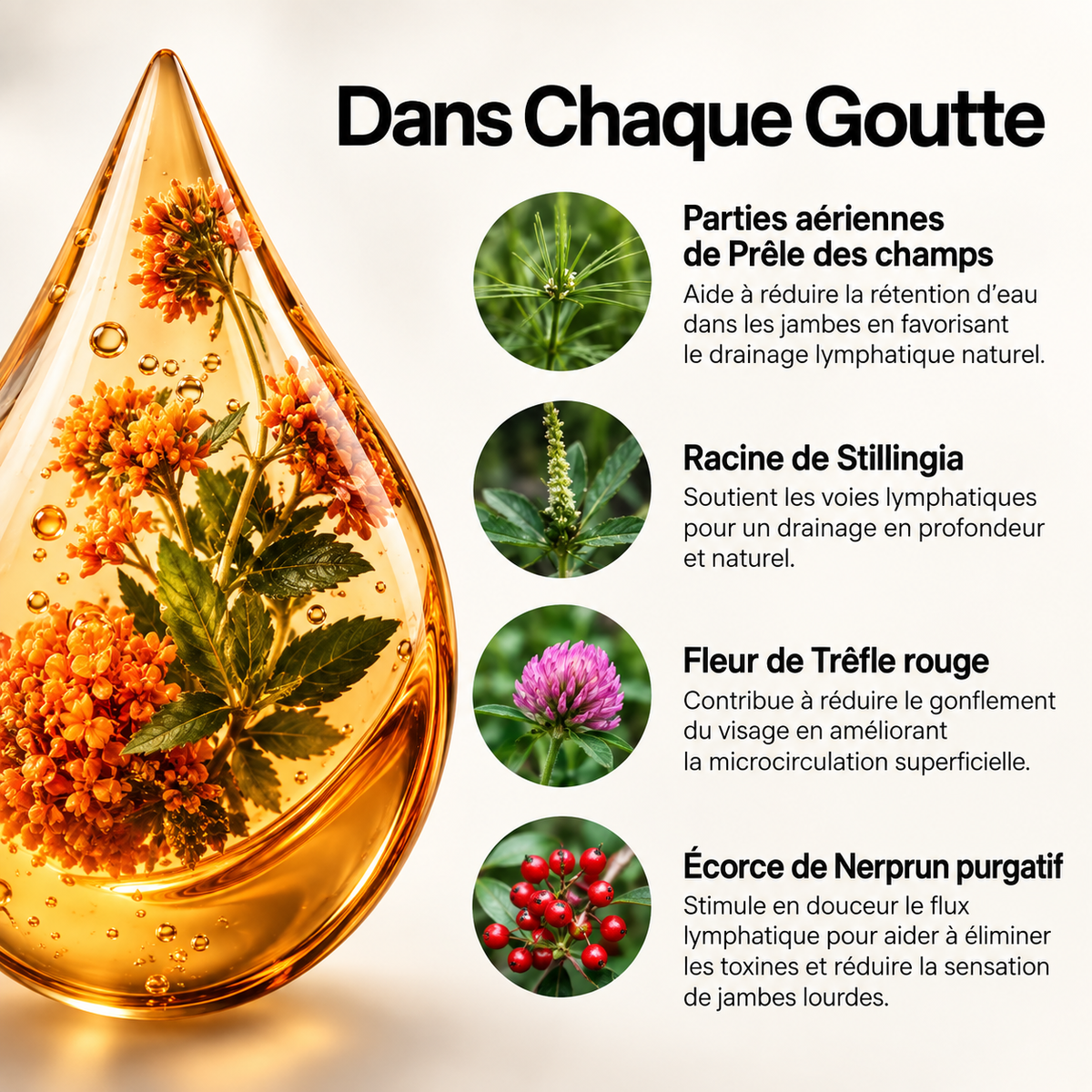 Drainage lymphatique Norevyia — Gouttes naturelles