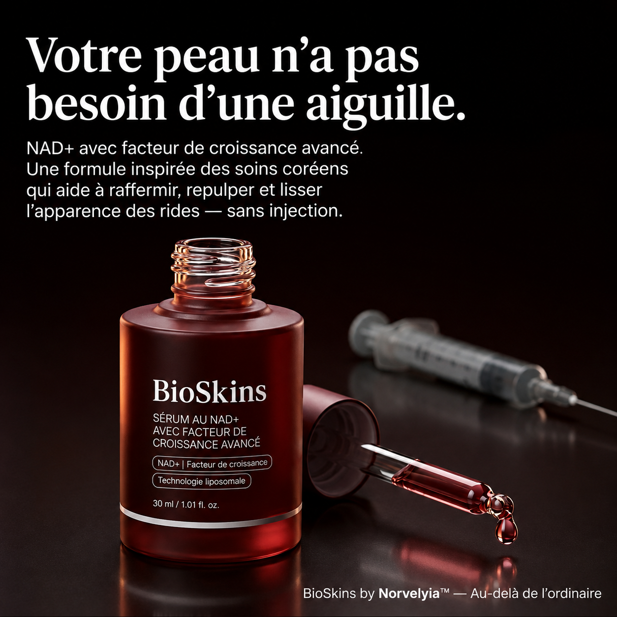 BioSkin™ Sérum Coréen NAD+ & EGF — Liftant & Repulpant by Norvelyia™