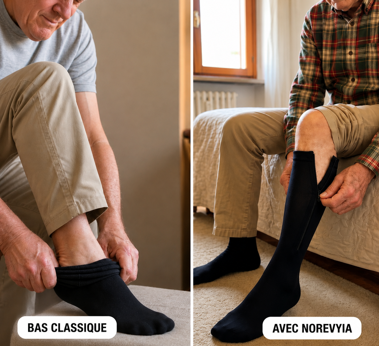 Bas de compression zippés NOREVYIA™